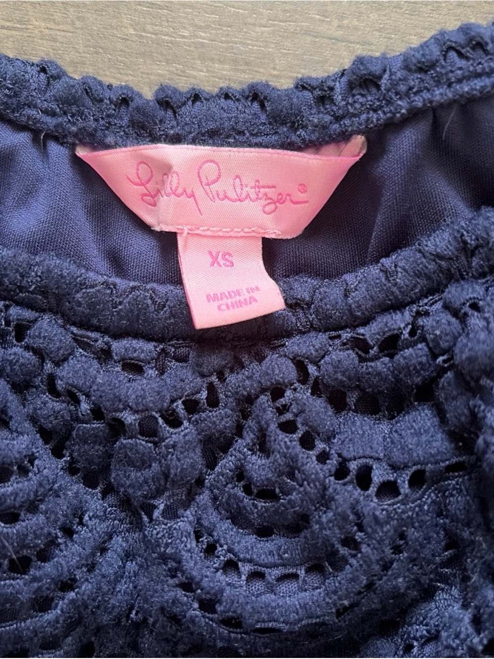 Lilly Pulitzer Lana Skort Romper True Navy Scalloped Shell Lace Size XS - Picture 7 of 8